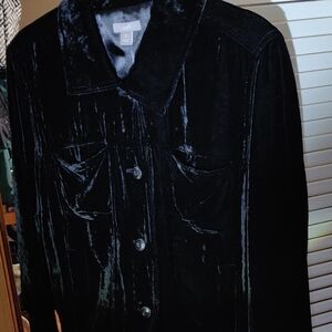 Women's Black Velvet Jacket J. Jill Size Small